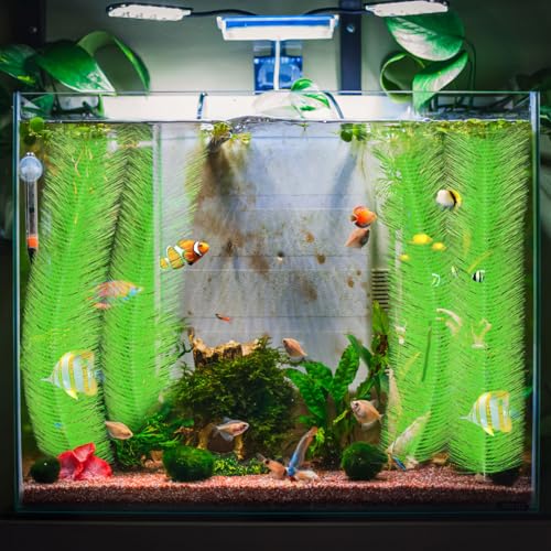 Ipetboom 2 Pcs Baby Fish Breeding Grass: Aquarium Hatching Brush Aquatic Decorative Fry Hideout - Fish Tank Simulation Water Plants for Livebearers and Egg Layers, 60 x 15cm/5.9 x 23.6 in