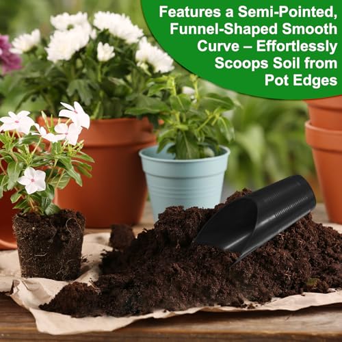M METERXITY 6-Pack Bonsai Soil Scoops, Plastic Garden Soil Scoops Bucket Shovel Potting Scoopers for Transplanting/Flower/Plant Succulent, Colorful Small Gardening Tools [Green, Pink, Black] - color: Green, Pink, Black