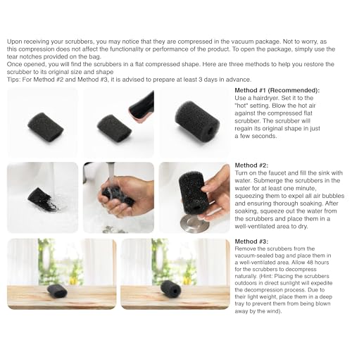 for Polaris Pool Cleaner Parts, 6 Pack Sweep Hose Tail Scrubbers Replacement for Sweep Pool Cleaner Fits Polaris 180 280 360 380 480 3900 - color: Black-6 Pack