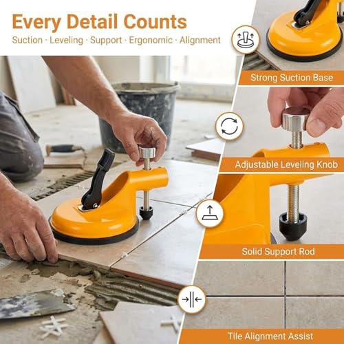 Adjustable Height Setter - Professional Countertop Leveling Tool,Adjustable Height Setter Countertop Leveling Tool- Vacuum Suction Clamp,Professional Installer & Experienced DIY - color: 1pcs