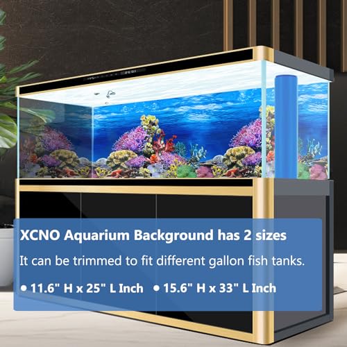 XCNO Fish Backgrounds Paper Double Sides Undersea Aquarium Background Poster Colorful Sea Anemone Fish Tank Background Sticker Decorations 16"x 33" - color: Coral Reef, size: 15.6" x 33" In