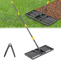 Lawn Leveling Rake, Heavy Duty 30"x10" Foldable Leveler Plate, 5FT Adjustable Stainless Steel Leveling Rake, Reinforced Welds Level rake for Soil, Dirt, Ground, Yard, Top Dressing, Landscaping