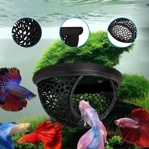 2 Pack Resting Beds for Betta Fish, Betta Fish Hammock for Aquarium & 2 Exercise Training Ring Toys,Fish Feeding Ring, Fish Aquariums Accessories