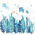 Tenare 5 Sheets Ocean Sea Turtle Wall Decals Stickers Under The Sea Stickers Seaweed Grass Jellyfish Fish Removable Vinyl Decal for Bedroom Bathroom Baby Nursery Room Wall Decor(Classic Style) - style: Classic