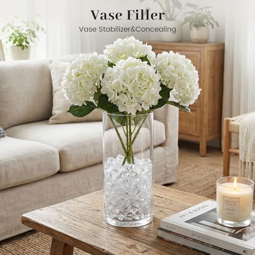 DomeStar 1050PCS Clear Fake Ice for Vase Fillers, Acrylic Fake Crystal Clear Vase Fillers Fish Tank Centerpiece Party Table Scatter Decor(0.4 x 0.6 inch) - color: Clear
