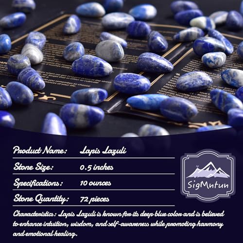 Polished Lapis Lazuli Crystal Bulk - 0.5" Colorful Tumbled Stone Chips Rocks, 10 oz Crushed Sea Glass Vase Filler Small Stones for Healing, Reiki, Crafting, Home Decor - color: Lapis Lazuli, size: 0.5"