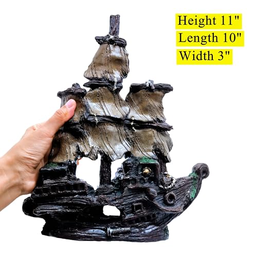 M2cbridge Aquarium Decor Castle Shipwreck Ornament Underwater Landscape(Galleon) - color: Galleon