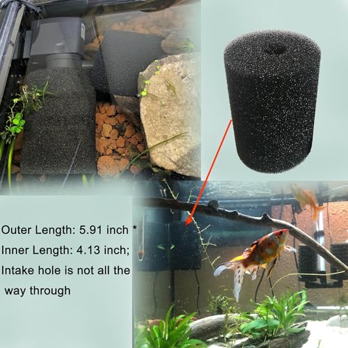 X-Large Foam Filter Sponges for Canister Filters and Aquaclear 70/110 Filters Overflow Filter Box Intake Round Pre-Filter 5.91" x 4.13", 3 Pack - size: 3 Pack