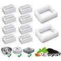 Cat Water Fountain Replacement Filter, 8 Pack Cat Fountain Carbon Filters and 2 Pack Foam Filters for Ceramic Pet Drinking Fountain and Stainless Steel Pet Water Fountain (8+2 Pack)