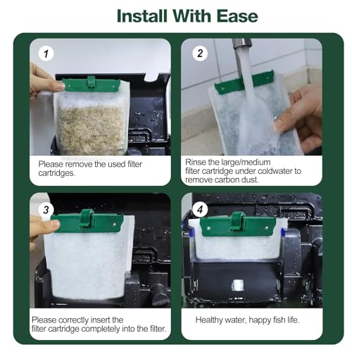 xbbwmrs 8 Count Medium Filter Cartridges Compatible with Tetra Whisper Bio-Bag Filters Medium Replacement Filter Cartridges for Whisper ReptoFilter and 10i IQ10 PF10 Power Filters -Ready to Use - size: M-8Pack