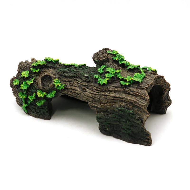 Aquarium Driftwood Log Decoration, Fish Tank Hidden cave Decoration, Aquarium Decoration, Fish Tank Accessories, Fish and Shrimp Hiding Place, shelter 9.84x4.72x3.93 inches