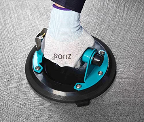 ZUOS 8" NEW Glass Suction Cup for Granite & Glass Lifting, (Suitable for flat and rough surfaces) Vacuum Suction Cup with Metal Handle and ABS Pump,350lbs Load Capacity (suction cup-B)