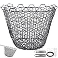 Riverruns Rubber Net Replacement with Repair Kit Fly Fishing Net Replacement Knotless Netting Bag for Rubber Fishing Net, Catch & Release - color: Black, size: 21.7" Dia x 15.8" Depth (67.7" Circumference)