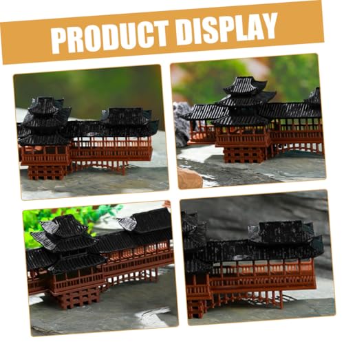 Mini Pavilion Ornament Elegant Micro Landscape Bridge for Zen Garden Bonsai and Aquarium Decor Versatile Plastic Decoration for Fairytale Gardens and Dollhouses