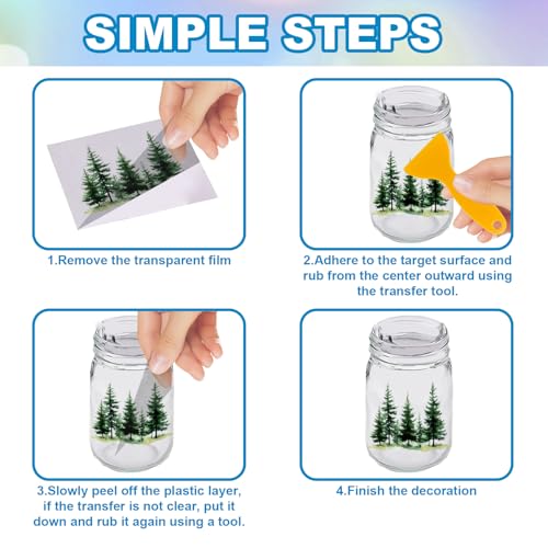 GLOBLELAND 18 Sheets Forest Animals Rub on Transfer 3.9x3.6inch Colorful Panda Tiger Lion Giraffe Vase Home Decals Rabbit Bear Cup Transfer Stickers for Furniture Vase Glass Art Crafts Decorations - style: Forest Animals Plants
