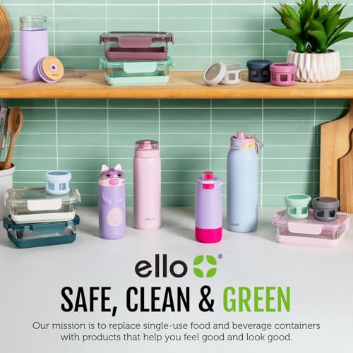 Ello Plastic Meal Prep Set BPA Free Plastic Food Storage Container with Silicone Boot and Airtight Lids, Dishwasher, Microwave, and Freezer Safe. - style: 3.7 Cup Meal Prep Melon