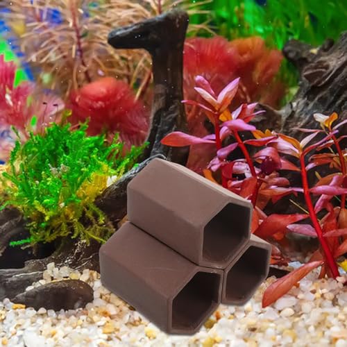 Happyyami Pottery Aquarium Shrimp Cave Hideout Spawning Tube for Fish Tank Breeding Shelter Habitat Decoration