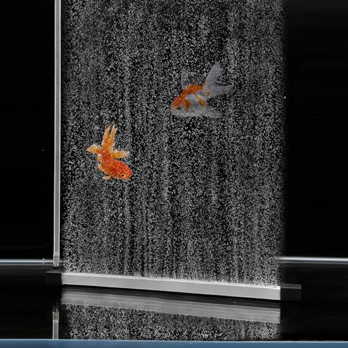 Aquarium Air Bubble Bar, 9.84 Inch Double Row Fine Mist Air Bubble Curtain Wall, Self-Sinking Fish Tank Air Diffuser Set, Enhanced Oxygen Bubble Strip for Freshwater Saltwater Hydroponics - size: 9.8 Inch