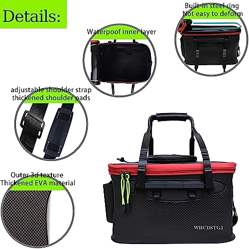 Fishing Bucket, Multifunctional Foldable Portable Fishing Bucket, EVA Fish Bucket are Suitable for Storing Live Fish and Fresh Fish Bait. (size3gallon) - color: Black, size: size3gallon