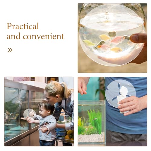 Clear Aquarium Lid: Rimless Acrylic Fish Tank Top Cover, Cat-Proof Anti-Jump Aquarium Hood Terrarium Lid with Holes Feeding Betta, Reptiles, 20cm/8in Dia.