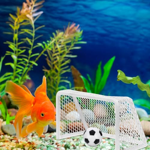 POPETPOP Fish Tank Decorations Mini Soccer Goal Indoor Mini Net Football Frame Toy Aquarium Football Frame Soccer Net for Doolhouse Aquarium Decor