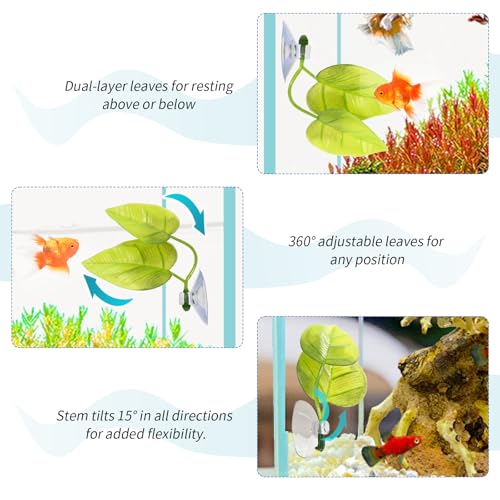 3 PCS Betta Hammock, Betta Fish Tank Accessories Hideout Decorations for Small Tank, Bettas Leaf Hammock with Suction Cups for Small Fish and Shrimps for Hideout and Play Area