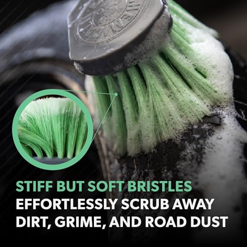 Chemical Guys ACCG08 Wheelie All Exterior Surface and Wheel Brush (Safe for Cars, Trucks, SUVs, RVs, Motorcycles, & More) Green (Pack of 12) - size: (Pack of 12), style: Wheelie