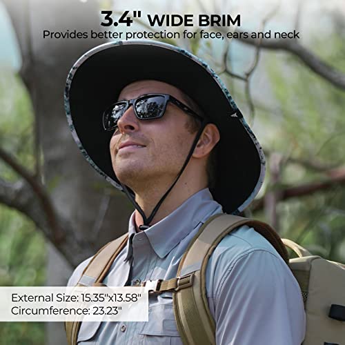 KastKing Sol Armis UPF 50 Boonie Hat - Sun Protection Hat, Fishing Hat, Beach & Hiking Hat, Paddling - color: Boulder Camo Ice, size: Laser-vented Design