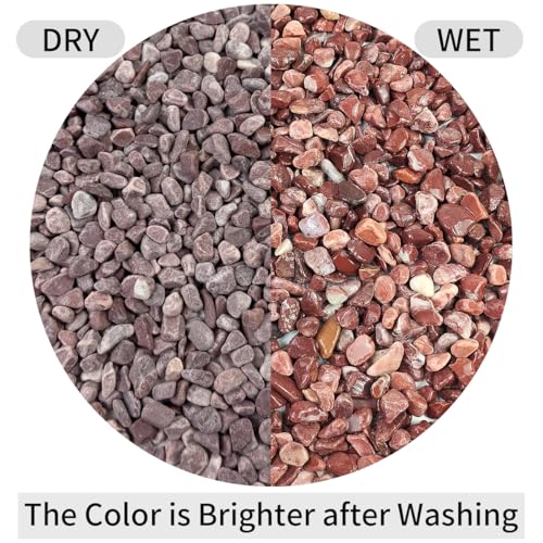 FANTIAN 2 lbs Succulent and Cactus Pebbles Gravel, 3/8 Inch Decorative Red River Rocks for Plants Indoor, Vases, Terrarium, Potted Top Dressing and Outdoor Decorative Stones - color: Red Gravel