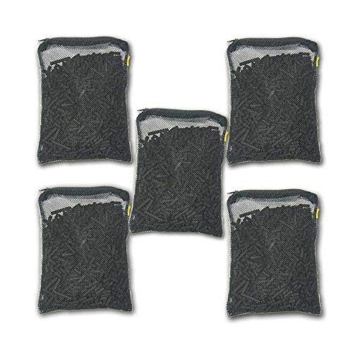Wave Point 5 lbs Premium Virgin Activated Carbon Charcoal Pellets in 5 Filter Media Bags (Free) for Aquarium Fish Tanks Koi Pond Canister Filter Reef Filters, Air Filter & AC, Total 5 lbs (1 Gallon)
