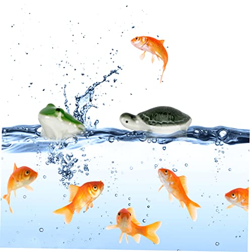 DOITOOL Home Floating Animal Decor 3pcs Ceramic Frog Turtle Fish Tank Aquarium Decor Decorative Ornaments