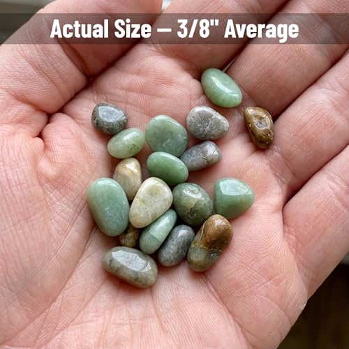 Midwest Hearth Decorative Jade Pebbles for Plants & Bonsai | Polished Natural Stones | 3/8" Size (2-lb Bag)