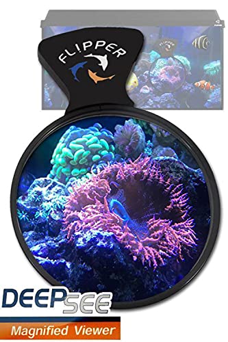 Flipper DeepSee 4" Magnetic Aquarium Viewer – Optical-Grade Magnifying Lens for Glass & Acrylic Tanks up to 5/8" Thick – Hands-Free Underwater Viewing for Fish, Corals & Aquarium Photography – Black - color: Black, size: STD 4"