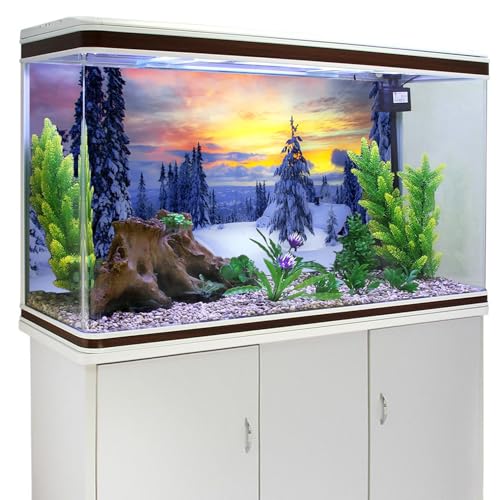 YongFoto Fish Tank Background - 24x16 inch Winter Snow Scene Aquarium Backdrop for Reptile Terrarium & Bearded Dragon Habitat - color: Purple 2, size: 24x16in/60x40cm