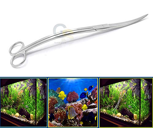 24 Cm Stainless Steel Wave Scissors Aquarium Tank Aquatic Plant Tongs Scissors Tools for Fish Tank Plants by G.S Online Store