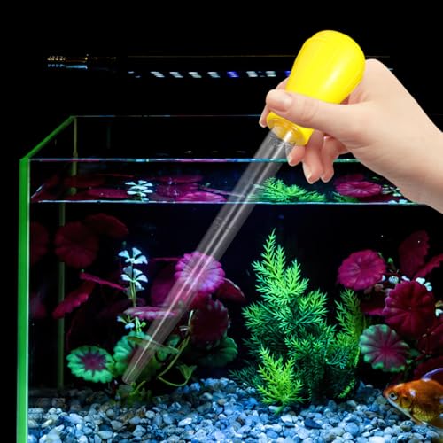ULTECHNOVO Fish Tank Siphon Pump 2-Pack with Extension Tubes Handheld Aquarium Vacuum Water Changer for Easy Fish Tank Maintenance