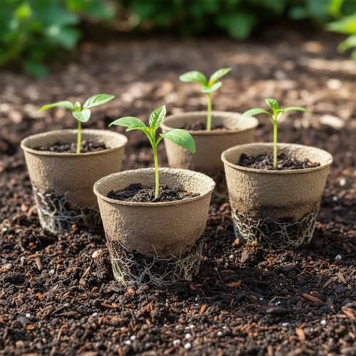 YESIACE Peat Pot, 126 Packs 3.15 Inch Seed Starting Pots with Drainage Holes Round Nursery Pot, Biodegradable Round Plant Seed Starter Peat Pots Germination Seedling Trays - size: 3.15 inch Round