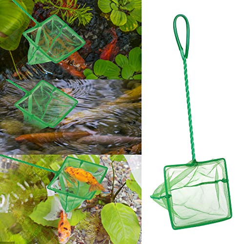 4 Pack Aquarium Fish Net Fine Quick Catch Mesh Nylon Fishing Catch Nets with Plastic Handle for Fish Tank Mesh Nets Scoop - Green - style: Classic