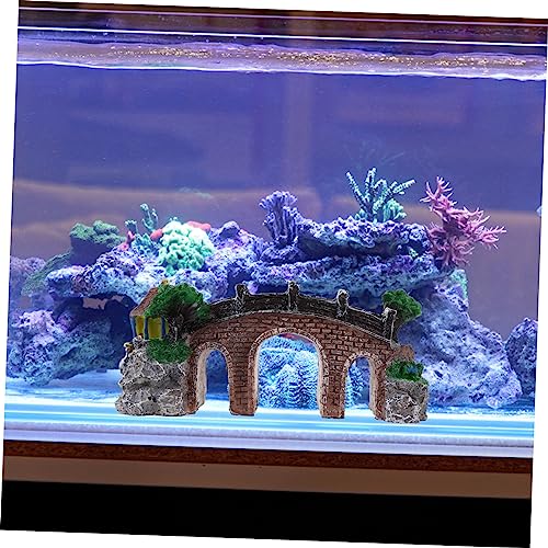 Mipcase Artificial Bridge Decor Realistic Fish Tank Bridge Aquarium Rock Set Random Color