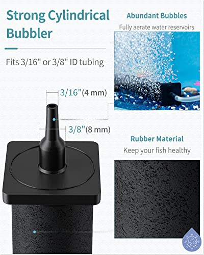Pawfly 16 Inch Air Stone Cylinder for Larger Pumps Bubble Diffuser Release Tool for Large Aquariums Outdoor Pond Garden Circulation Systems and DWC Reservoirs, 2 Pack