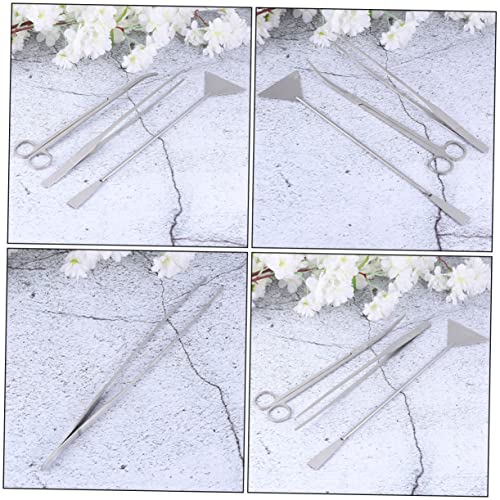 VILLCASE 1 Set Stainless Steel Aquarium Tool Kit for Aquatic Plants Cleaning Supplies with Storage Bag Includes Tweezers Scissors for Safe Maintenance and Aquascaping