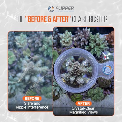 FL!PPER DeepSee Scope 4-Inch Top Down Aquarium Viewer Accessory | Converts DeepSee Magnifier into a Submergible Coral Observation & Photography Lens | Eliminates Surface Glare (Viewer Not Included)