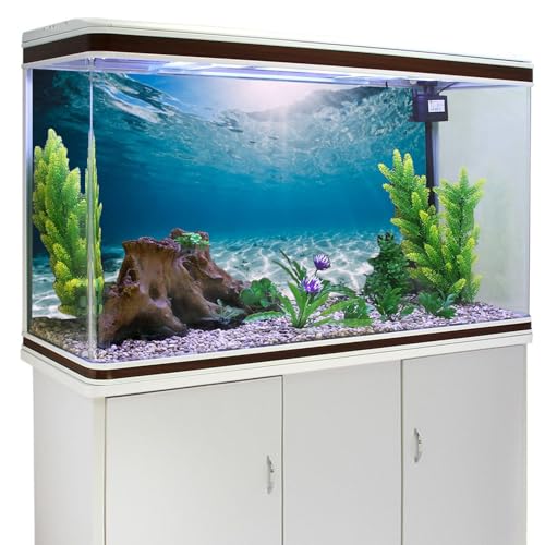 AWERT 48x24 inches Vinyl Undersea Ocean Floor Aquarium Background Tropical Tank Background - size: 48x24in/120x60cm