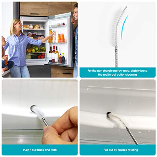Long Drain Brush Flexible Feeding Tube Brush Slim Cleaning Brush Hose Pipe Brush - style: One Head White Color