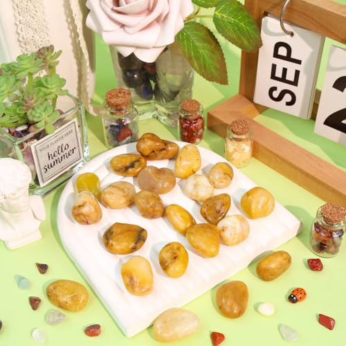 DUQGUHO Topaz Crystals Healing Crystal Stones Set Natural Crystals Bulk Irregular Stones 0.45 lbs - color: Topaz