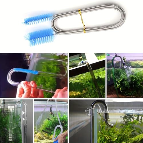 Flexible Double-Ended Pipe Cleaning Brush 1pc - 78.74in Air Tube Hose Cleaner, Aquarium Accessory for Tank & Filter, Nylon Bristle Reach Tool