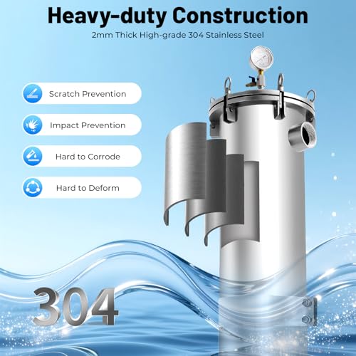 2" NPT Bag Filter Housing Sock Filter, Bag Filtering Equipment 150 Psi 304 Stainless Steel in/Out #2 Bag with Mesh