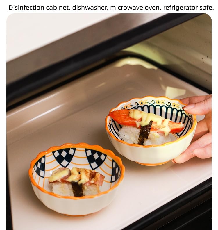 6 Pack 6 oz Cute Moroccan Soy Sauce Dish Small Dipping Sauce Bowls Ceramic Sushi Dipping Bowls for Sushi,Side Dish,Ketchup,Dips,Condiment,Snack,BBQ Party - color: Yellow