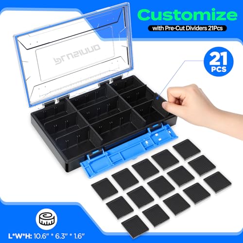 PLUSINNO Tackle Box Organizer, 1/2 Packs Waterproof Tackle Trays, Fishing Tackle Box with Removable Dividers, Fishing Box Tackle Trays and Terminal Tackle Storage - style: 3600-2 Pack