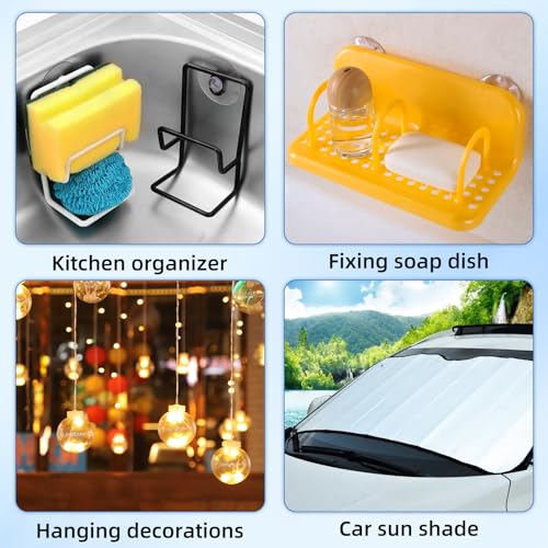 AQUANEAT 20 Packs Suction Cups 1.2 Inch Clear Sucker Pads with Hooks for Glass Home Organization Decoration - size: 1.2 inch